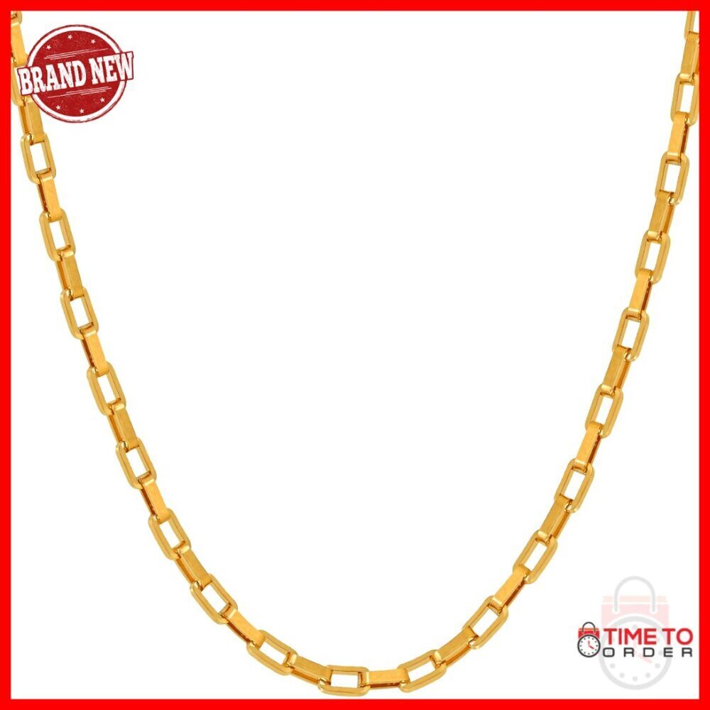 14 Inch Paperclip Chain Necklace Gold Plated Lobster Clasp Unisex
